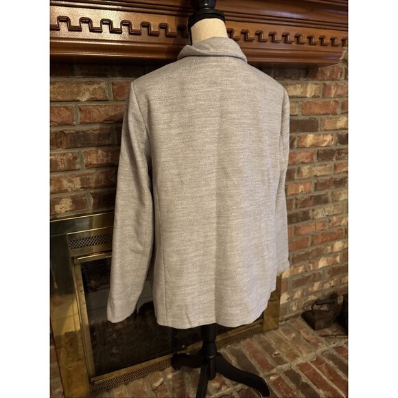 Lands End Heavy Gray Lined Size 12 Pea Coat Hidden Buttons - Picture 3 of 8